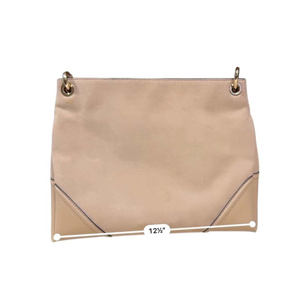 Michael Kors Nicole Medium Leather Suede Shoulder Handbag Powder Blush Solid - Picture 9 of 13
